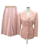 ロペ ROPE フォーマルスーツ セットアップ 上下 テーラードジャケット ミドル丈 シングルボタン 総裏地 ガウチョパンツ 七分丈 プリーツ 上M 下60-86 ピンク /SM22 ■ECD001