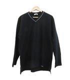 ニット カットソー L 黒 ブラック Vネック 無地 長袖 /YS24 ■ECD001