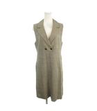 ミラショーン mila schon DUEMILA ワンピース ひざ丈 ノースリーブ 襟付き グレンチェック柄 40 茶 ブラウン /AH45 ■ECD001