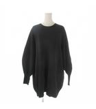 アダムエロペ Adam et Rope' ニットワンピース チュニック 長袖 カフススリット F 黒 ブラック /CK38 ■ECD001