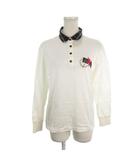 バーバリーズ Burberrys ポロシャツ 長袖 ハーフボタン フラッグ刺繍 チェック襟 M 白 ホワイト /AH18 ■ECD001