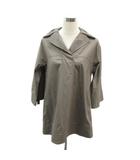 チュニックシャツ 40 グレージュ 無地 オープンカラー 七分袖 /YS41 ■ECD001