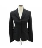 セオリー Theory スーツ テーラードジャケット 2 黒 ブラック 無地 シングルボタン 総裏地 ミドル丈 /YS43 ■ECD001