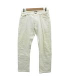 バーバリーブラックレーベル BURBERRY BLACK LABEL デニムパンツ ジーンズ 79 白 ホワイト 無地 ボタンフライ ロング丈 /YS7 ■ECD001