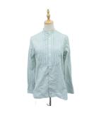 ラルフローレン RALPH LAUREN カジュアルシャツ 長袖 バンドカラー 襟付き 2way ストライプ柄 総柄 2 M 水色 /SY62 ■ECD001