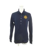 ラルフローレン RALPH LAUREN ポロシャツ 長袖 M 紺 ネイビー 刺繍 ストレッチ /MN14 ■ECD001