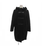 ポールスミス ブラック レーベル Paul Smith BLACK LABEL ダッフルコート 42 フード付き 長袖 ベルトボタン ミドル丈 黒 ブラック /NU ■ECD001