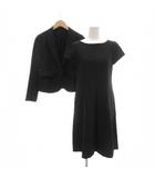 セオリー Theory セットアップ フォーマル テーラードジャケット ワンピース 2 長袖 半袖 シングル ひざ丈 黒 ブラック /NU ■ECD001