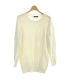 ニット セーター L 白 無地 ラウンドネック 長袖 /DU ■GY58