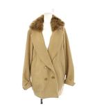 ヘザー Heather チェスターコート F ベージュ 毛皮 タヌキ ダブルブレスト 長袖 /LP ■GY58