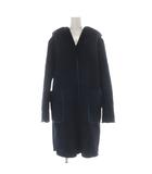 フェイクムートン コート 11 紺 ネイビー フード付き スエード 長袖 パッチポケット ミドル ハーフ丈 /GR ■GY58