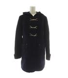 フェルゥ Feroux ダッフルコート ウール 3 紺 ネイビー フード付き 長袖 金属製留め具 /GG ■GY58