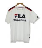 Tシャツ スポーツウェア L 白 ホワイト 半袖 ロゴプリント ラインデザイン /GG ■GY58