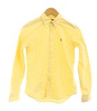 ラルフローレン RALPH LAUREN シャツ ブラウス 7 黄 イエロー 長袖 襟付き ロゴ刺繍 /GG ■GY59