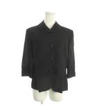 自由区 オンワード樫山 FORMAL ブラックフォーマル ジャケット 40 黒 ブラック ラウンドカラー 七分袖 /AO15 ■ECC001