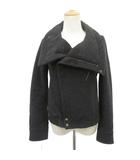 ブラック バイ マウジー BLACK by moussy ライダースジャケット ミドル丈 2 ダークグレー ビッグカラー /MA2 ■ECC001