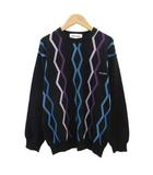 ミラショーン mila schon ニット セーター 長袖 カシミヤ 総柄 M 黒 ブラック /SM8 ■ECC001