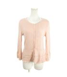 フランコフェラーロ FRANCO FERRARO アンサンブル カーディガン リブニット 2 ピンク 長袖 半袖 レース編み /MN3 ■ECC001