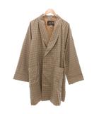 ダックス DAKS ガウンコート オーバーサイズ L ブラウン ベージュ系 薄手 チェック柄 ロング丈/HW ■ECC001