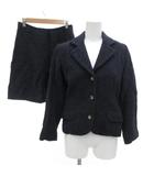 ジグソー JIGSAW ハリスツイード HARRIS TWEED セットアップ テーラードジャケット ミニスカート ウール 8 紺 ネイビー /JS ■ECC001