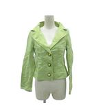 ミラショーン mila schon ジャケット 上着 ショート丈 40 黄緑 ライトグリーン 黄色 イエロー 花柄 /HO59 ■ECD001