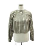 ミラショーン mila schon ノーカラージャケット 上着 ミドル丈 ウール 44 カーキ /SY16 ■ECD001