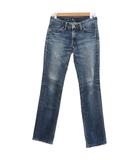 リーバイス Levi's デニムパンツ ジーンズ スキニーパンツ W24 L32 青 ブルー ローライズ ユーズド加工 ロング丈 /YS28 ■ECD001