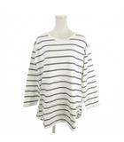 組曲 クミキョク KUMIKYOKU チュニック カットソー 6 白 ホワイト 紺 ネイビー 長袖 ラウンドネック ボーダー /MN9 ■ECD001