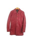 ボイコット BOYCOTT レザーコート 牛革 ステンカラー 2 赤 レッド /MN18 ■ECD001