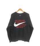 ナイキ NIKE トレーナー スウェット 長袖 ロゴ刺繍 バックプリント M 黒 ブラック /AH14 ■ECD001