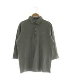 バーバリーブラックレーベル BURBERRY BLACK LABEL 七分袖ポロシャツ ロゴ刺繍 裏地チェック 2 グレー /MY ■OS ■ECD001