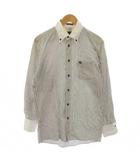 バーバリーブラックレーベル BURBERRY BLACK LABEL シャツ 長袖 ボタンダウン ストライプ柄 42 茶 白 /BM ■ECD001