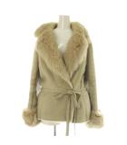 ルーニィ LOUNIE ムートンコート ショート フォックスファー 38 ベージュ /MY ■OS ■ECD001