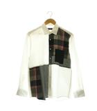 バーバリーブラックレーベル BURBERRY BLACK LABEL シャツ チェック 切替 長袖M ホワイト /DF ■ECD001