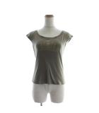 フラジール FRAGILE Tシャツ ノースリーブ 38 カーキ プリント ラインストーン/GP ■ECC001