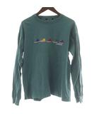 コンバース CONVERSE トレーナー カットソー L 緑 グリーン 長袖 スニーカーイラスト ロゴ刺繍 /GG ■ECC001