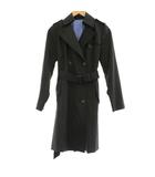 トレンチコート M 黒 ブラック 長袖 ダブルブレスト ベルト付き /GG ■ECC001