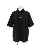 GOLF ゴルフウェア ポロシャツ M 黒 ブラック レギュラーカラー 半袖 ロゴ 刺繍 ストレッチ /BB ■ECC001