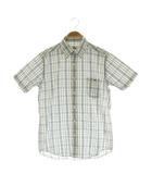 ラコステ LACOSTE ボタンダウンチェックシャツ 半袖 2 ホワイト ブルー /MY ■OS ■ECC001