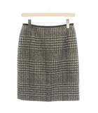 エムプルミエ ブラック M-Premier BLACK タイトスカート ミニ グレンチェック ウール 38 グレー C418-023 /YM ■ECC001