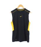 ナイキ NIKE タンクトップ L 紺 ネイビー 黄色 イエロー ノースリーブ クルーネック ロゴ プリント 切替 バイカラー /BB ■ECC001