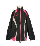 ミズノ MIZUNO ウィンドブレーカー ジャケット S 黒 ブラック ピンク スタンドカラー ジップアップ ロゴ /BB ■ECC001