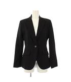 テーラードジャケット シングル 背抜き ワンカラー 黒 ブラック /BB ■ECC001