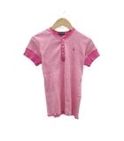 ラルフローレン RALPH LAUREN リブカットソー 半袖 ヘンリーネック 160 ピンク ボーダー柄 /SY3 ■ECC001 女の子