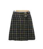 フレアスカート ミモレ丈 38 M 黒 チェック柄 /SY19 ■ECC001