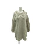 アースミュージック&エコロジー EARTH MUSIC & ECOLOGY チュニック ニット M ライトベージュ 長袖 ラウンドネック ケーブル編み /YS38 ■ECC001