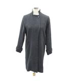 スタンドカラーコート ロング丈 M グレー 無地 /SY48 ■ECC001