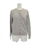 カーディガン カシミヤ M グレー ピンク 無地 ラウンドネック 長袖 /GG ■ECD001