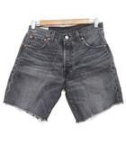 リーバイス Levi's デニムパンツ ジーンズ ショートパンツ 短パン W30 黒 ブラック ウォッシュ加工 カットオフ /SM20 ■ECD001