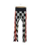 アディダスオリジナルス adidas originals × リッチムニシ ヨガウエア パンツ フレアパンツ イージー ロング丈 総柄 ライン XL 黒 ブラック オフホワイト /HO67 ■ECD001